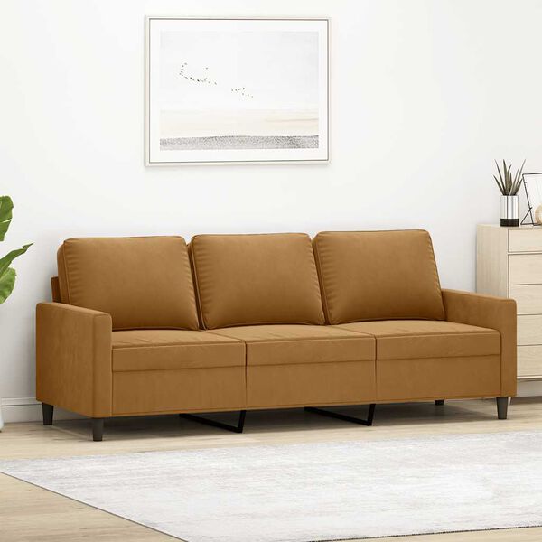 vidaXL 3-Sitzer-Sofa Braun 180 cm Samt