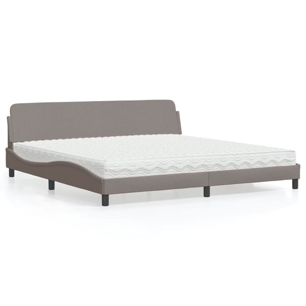 vidaXL Bett mit Matratze "Dover" Taupe 200x200 cm Stoff