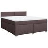 vidaXL Boxspringbett mit Matratze Dunkelbraun 180x200 cm Stoff
