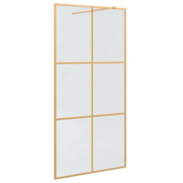 vidaXL Walk-in Duschwand Gold 100 x 195 cm Geh&auml;rtetes Glas