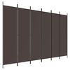 vidaXL 6-tlg. Paravent Braun 300x200 cm Stoff