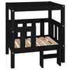 vidaXL Hundebett Schwarz 65,5x50,5x70 cm Massivholz Kiefer