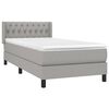 vidaXL Boxspringbett mit Matratze Hellgrau 100x200 cm Stoff