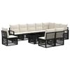 vidaXL Gartensofa-set 11 stk. Schwarz und Cremewei&szlig; Poly-Rattan