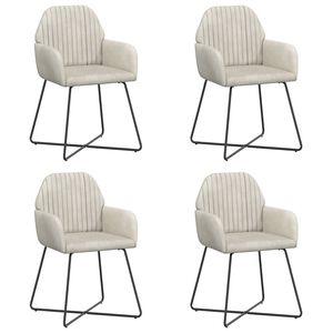 vidaXL Esszimmerst&uuml;hle 4 stk. Samt Creme 55 x 50 x 84 cm