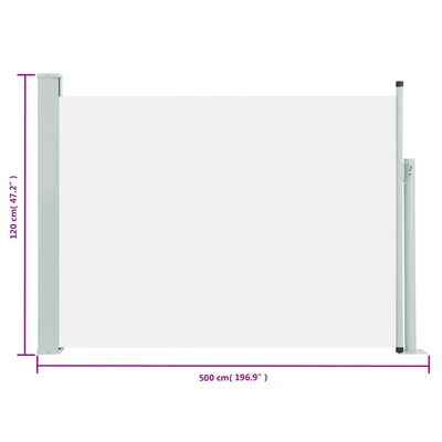 vidaXL Seitenmarkise Ausziehbar 117x500 cm Creme