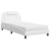 vidaXL Bett "Viana" mit Matratze Wei&szlig; 100x200 cm Kunstleder