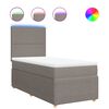 vidaXL Boxspringbett mit Matratze Taupe 100x200 cm Stoff