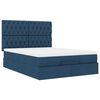vidaXL Ottoman-Bett mit Matratze & LEDs Blau 140x200 cm Stoff