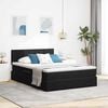 vidaXL Bett mit Stauraum und LED mit LED Schwarz 140 x 190 cm Samt