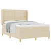 vidaXL Boxspringbett mit Matratze Dunkelgrau 90x190 cm Creme Stoff