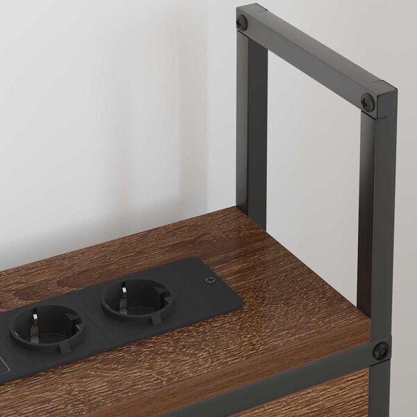 vidaXL Kopfteil mit Stauraum mit Ladestation Braun Eichen-Optik 75 cm