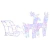 vidaXL Rentiere & Schlitten Weihnachtsdekoration 160 LEDs 130 cm Acryl