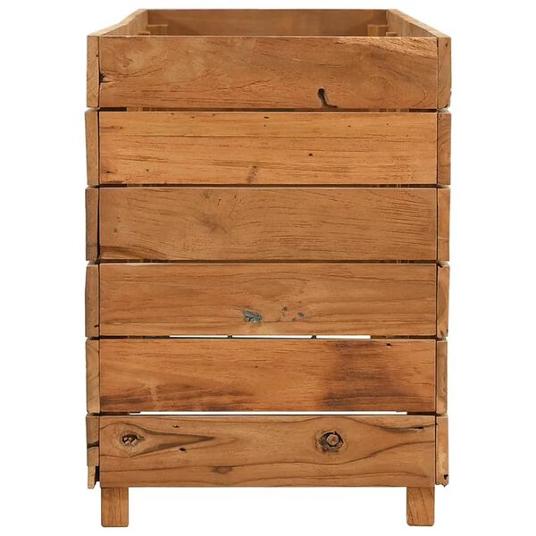 vidaXL Hochbeet 150x40x55 cm Teak Altholz und Stahl