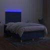 vidaXL Boxspringbett mit Matratze & LED Blau 120x200 cm Stoff