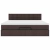 vidaXL Ottoman-Bett mit Matratze & LEDs Dunkelbraun 160x200 cm Stoff