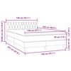 vidaXL Boxspringbett mit Matratze Hellgrau 140x220 cm Samt