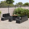 vidaXL Gartensofa-set mit Kissen 9 pcs Schwarz Poly Rattan