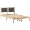 vidaXL Bettrahmen Dunkelgrau 135 x 190 cm Massives Kiefernholz