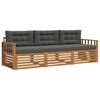 vidaXL Outdoor-Sofagarnitur 3 stk. Natur und Anthrazit