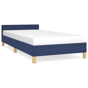 vidaXL Bettgestell mit Kopfteil ohne Matratze Blau 80x200 cm Stoff
