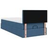 vidaXL Ottoman-Bett mit Matratze & LEDs Blau 80x200 cm Stoff