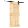 vidaXL Schiebet&uuml;r Nat&uuml;rlich und Schwarz 95 x 210 cm Massivkiefer