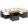 vidaXL 8-tlg. Garten-Sofagarnitur mit Kissen Schwarz Poly Rattan