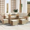 vidaXL Gartensofa-set mit Kissen 10 pcs Beige und Creme Poly-Rattan