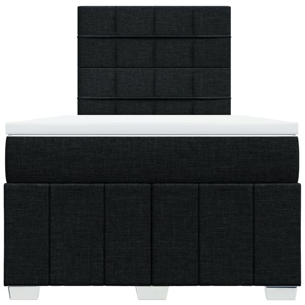 vidaXL Boxspringbett mit Matratze Schwarz 120x190 cm Stoff