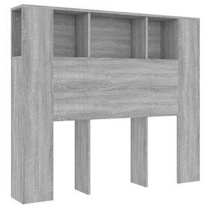 vidaXL Kopfteil mit Ablagen Grau Sonoma 120x18,5x102,5 cm