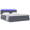 vidaXL Bett mit Stauraum und LED mit LED Dunkelgrau 180 x 200 cm Samt