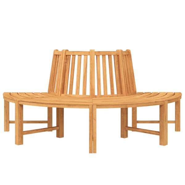vidaXL Baumb&auml;nke 2 Stk. Halbrund &Oslash;201 cm Massivholz Teak