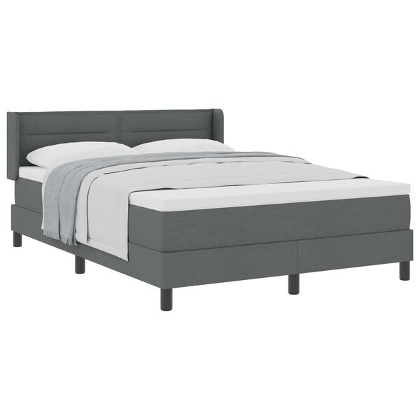 vidaXL Boxspringbett mit Matratze Dunkelgrau 200 x 140 cm Stoff