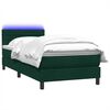vidaXL Boxspringbett mit Matratze & LED Dunkelgr&uuml;n 100x220 cm Samt