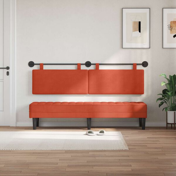 vidaXL H&auml;ngevorderseite Uni Rot-Orange 190 x 55 x 5 cm Cordstoff