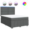 vidaXL Boxspringbett mit Matratze Dunkelgrau 140x190 cm Stoff