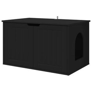 vidaXL Katzenhaus Schwarz 85 x 55 x 50,5 cm Holzwerkstoff