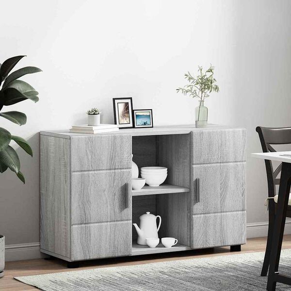vidaXL Sideboard Graues Sonoma 88,5 x 30,5 x 55,5 cm Holzwerkstoff