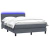 vidaXL Boxspringbett mit Matratze & LED Dunkelgrau 160x210 cm Samt