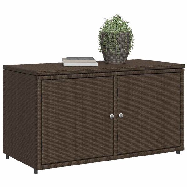 vidaXL Gartenschrank Braun 110x55x60,5 cm Poly Rattan