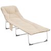 vidaXL Sonnenliege Klappbar Beige Stoff