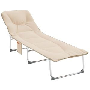 vidaXL Sonnenliege Klappbar Beige Stoff