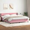 vidaXL Boxspringbett mit Matratzen Rosa 180x220 cm Samt