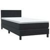 vidaXL Boxspringbett mit Matratze Schwarz 90x220 cm Samt