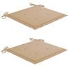 vidaXL Gartenst&uuml;hle mit Beige Kissen 2 Stk. Massivholz Teak