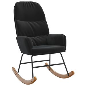 vidaXL Schaukelstuhl Schwarz Samt
