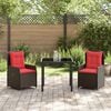 vidaXL Garten Essgruppe 3 pcs Grau Poly Rattan