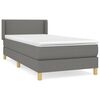 vidaXL Boxspringbett mit Matratze Dunkelgrau 90x190 cm Stoff
