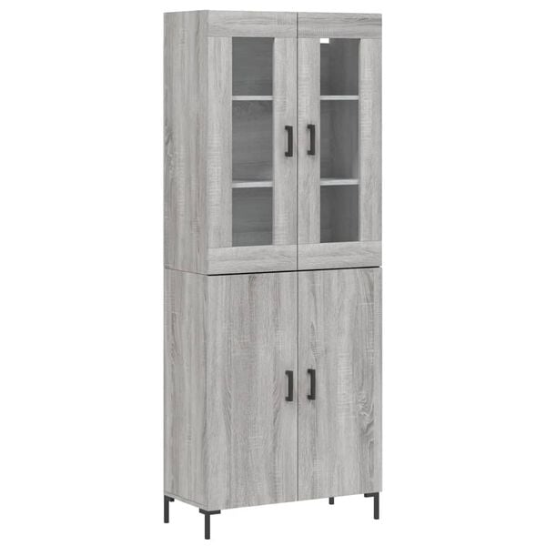 vidaXL Highboard Grau Sonoma 69,5x34x180 cm Holzwerkstoff